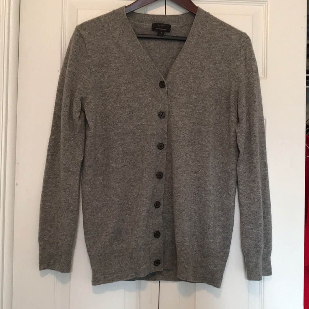 JCrew  cashmere cardigan in grey